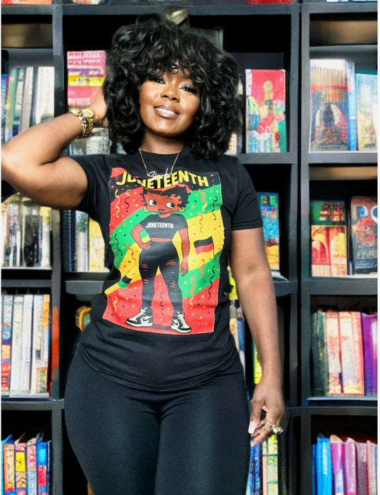 JUNETEENTH BETTY SHIRTS blk/wht
