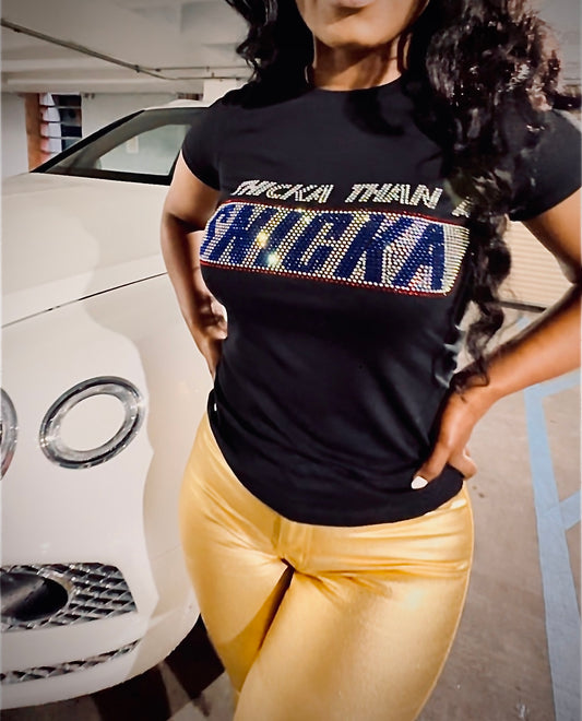 THICKA THAN A SNICKA TEE (Swarovski Crystal)