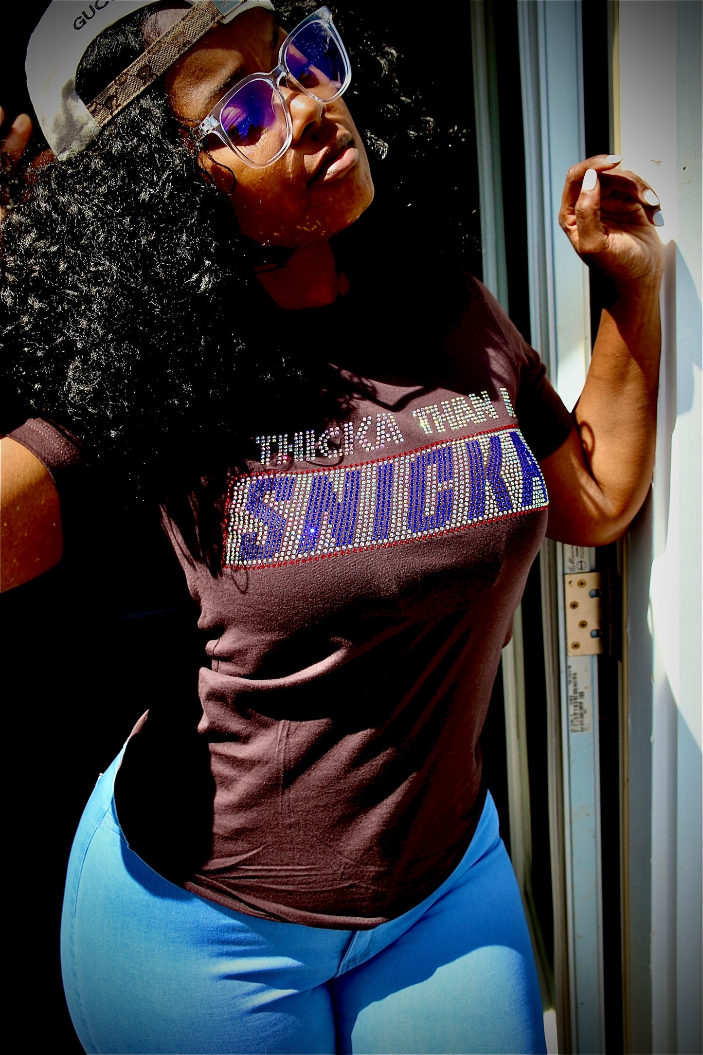 THICKA THAN A SNICKA TEE (Swarovski Crystal)