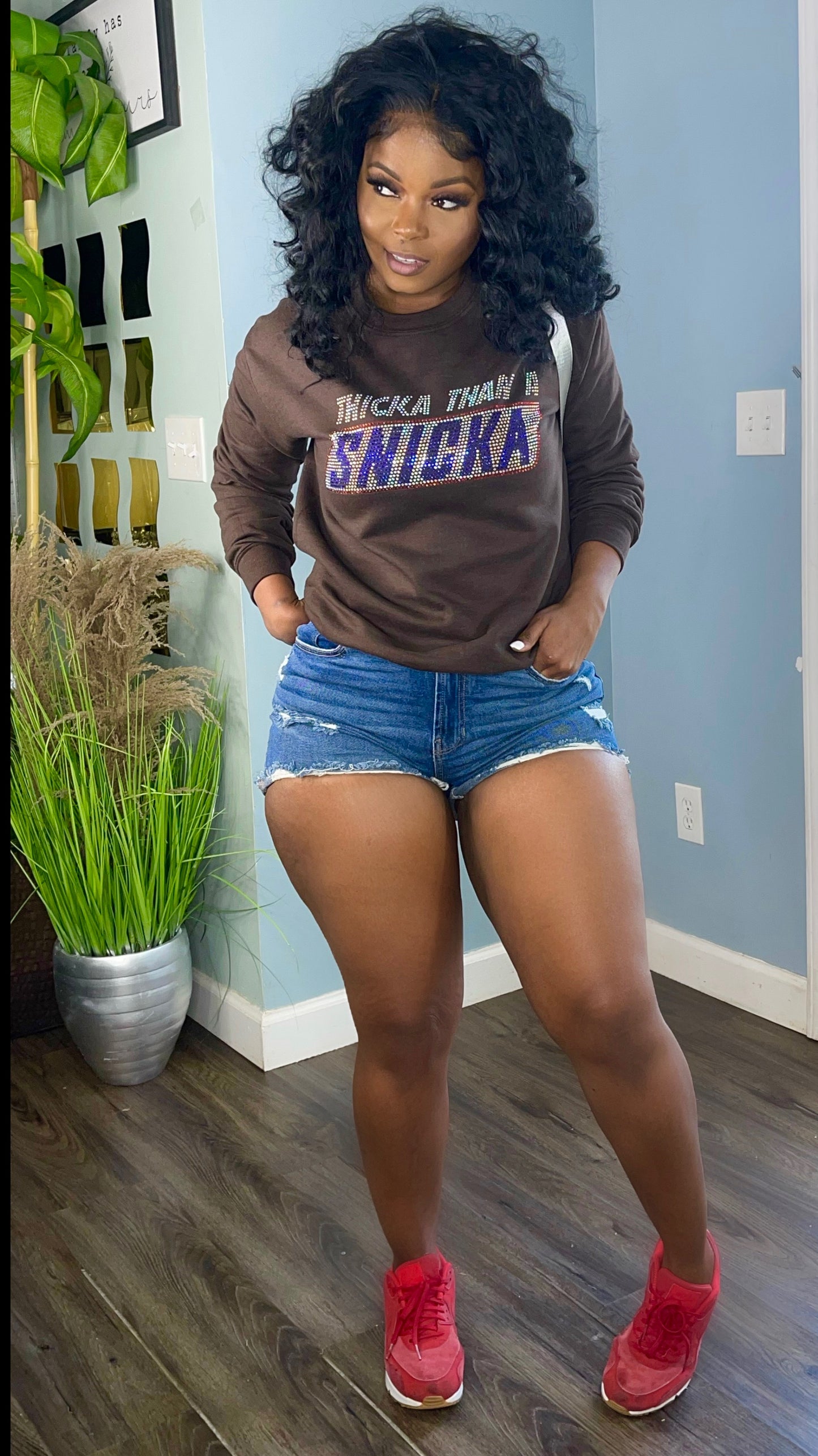 Thicka Than a Snicka Sweatshirt - Milk Chocolate